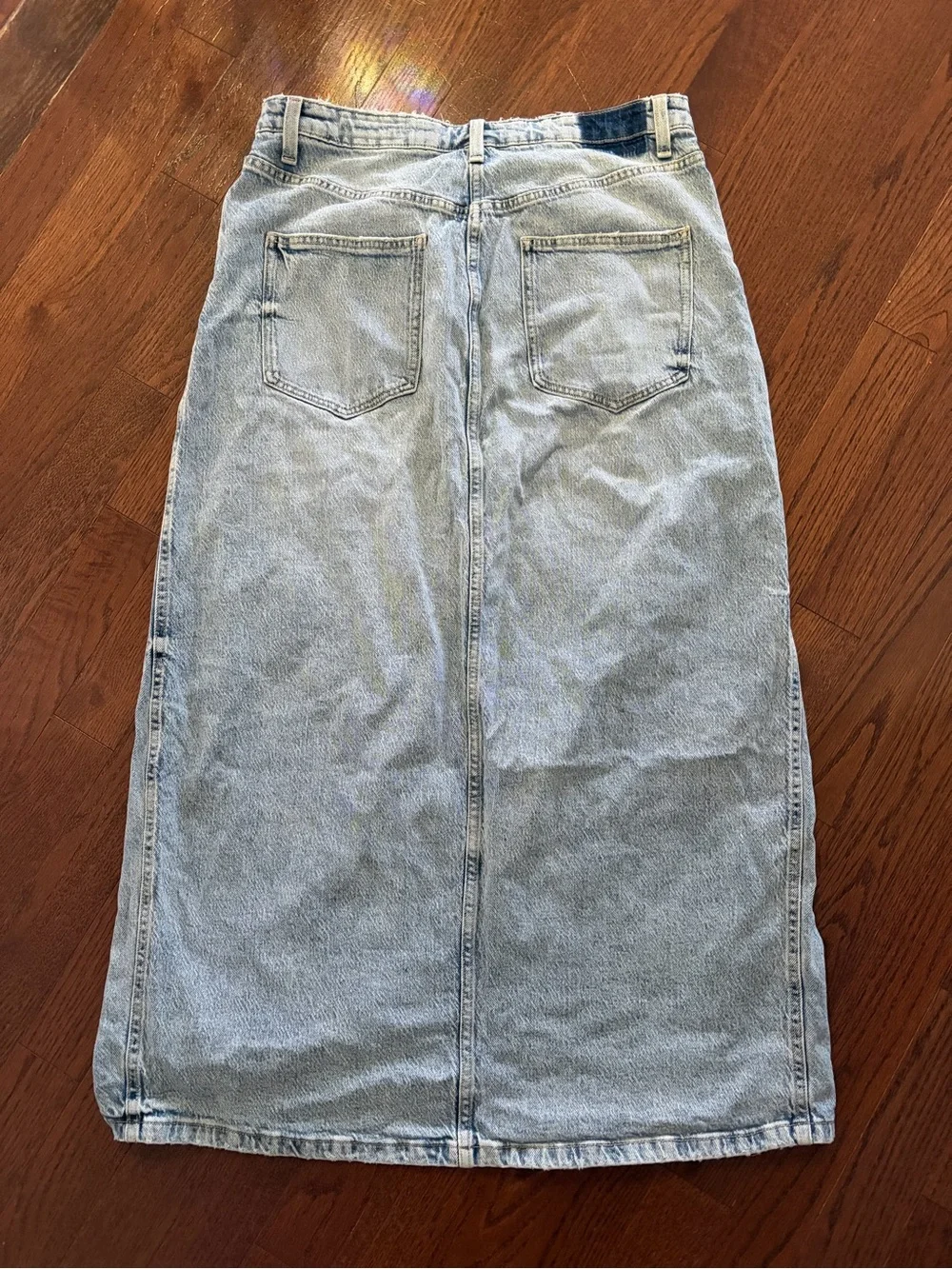 Zara Light Blue Denim Maxi Skirt - Picture 6 of 6